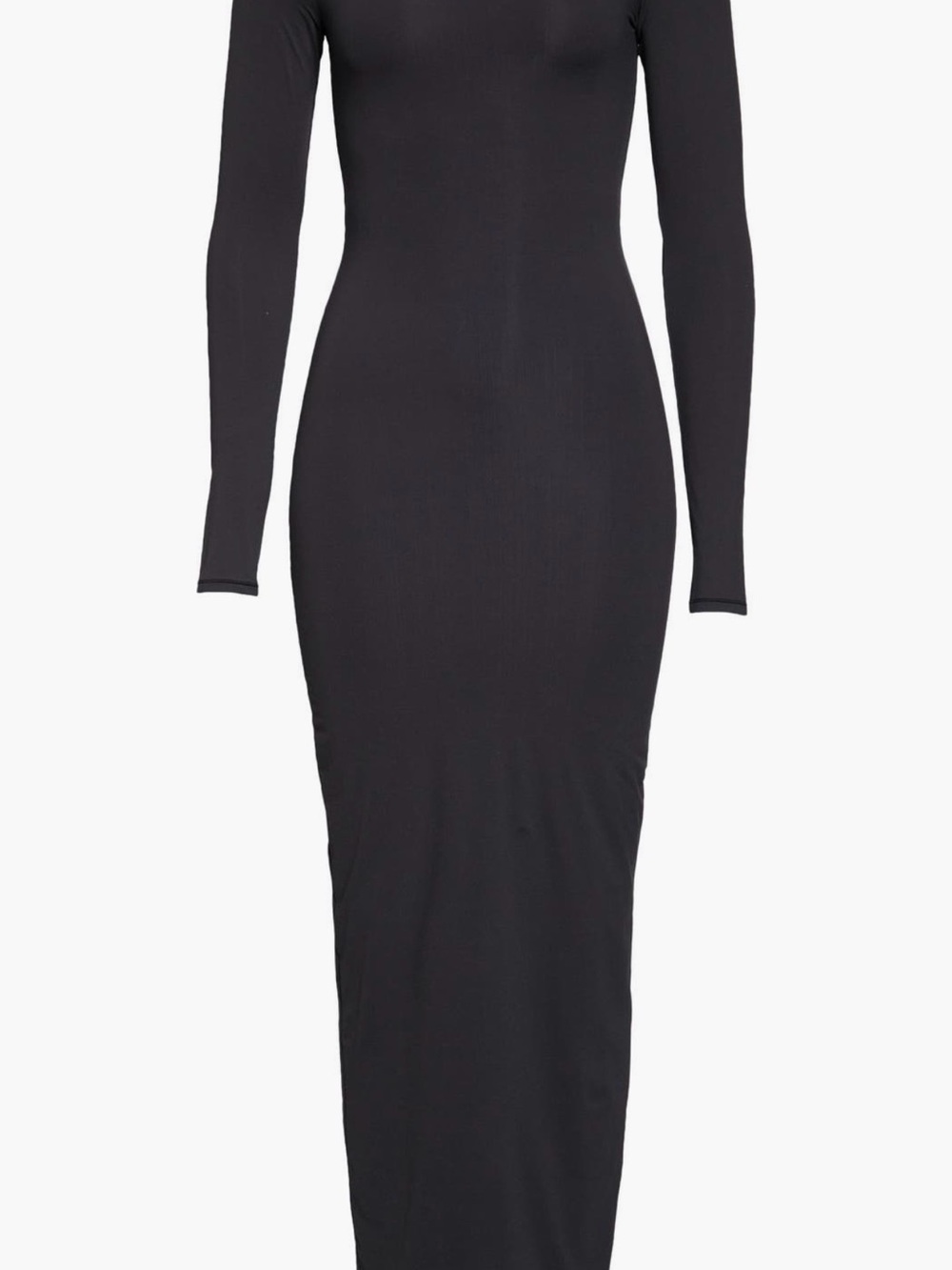 SKIMS Black Long Sleeve Maxi Bodycon Dress